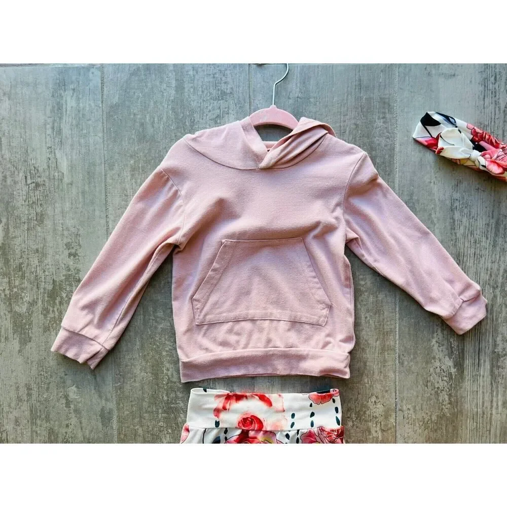 Los Angeles Boutique Toddler Girl 3 Piece Outfit Set Top Pants Headband CUTE 2T